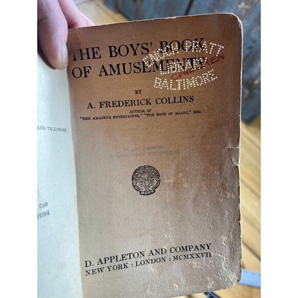 Antique Boys Book of Amusements by A. Frederick Collins 1929. Original Bookmark! - Picture 5 of 9